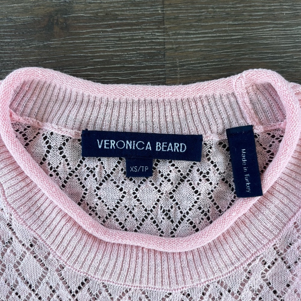 Veronica Beard Xs Declan Pullover Shell Top Pink … - image 7